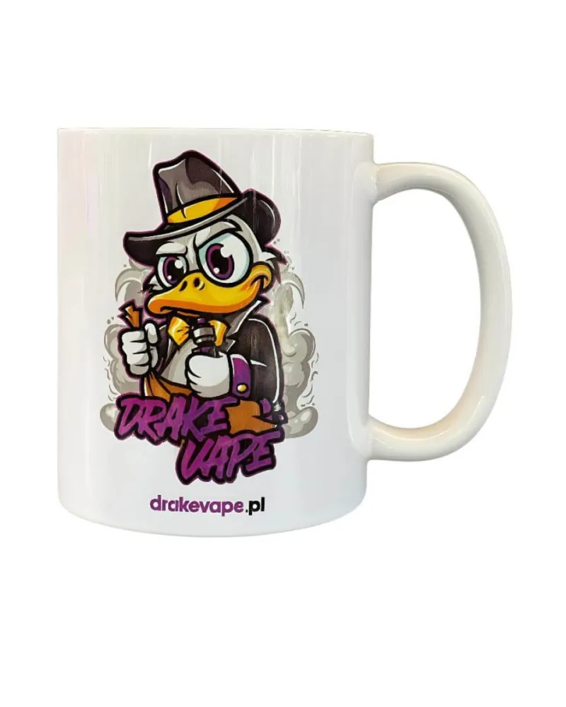 Kubek DrakeVape.pl – biały z logo, czarne wnętrze
