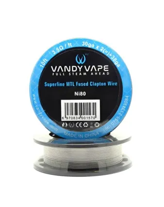 Vandy Vape Superfine MTL Fused Clapton Ni80 30ga×2 + 38ga 10 ft