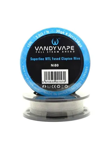Vandy Vape Superfine MTL Fused Clapton Ni80 30ga×2 + 38ga 10 ft