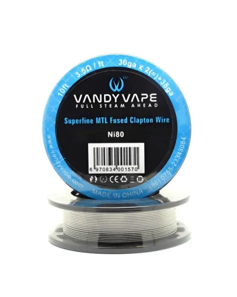 Vandy Vape Superfine MTL Fused Clapton Ni80 30ga×2 + 38ga 10 ft